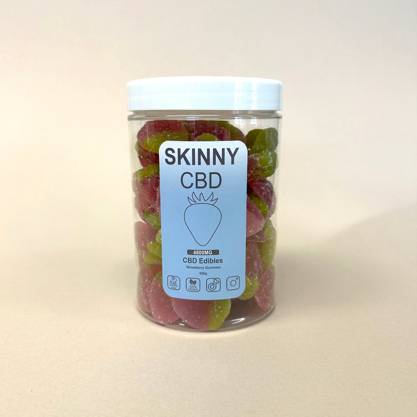 Skinny CBD Gummy Strawberries (Large Jar)