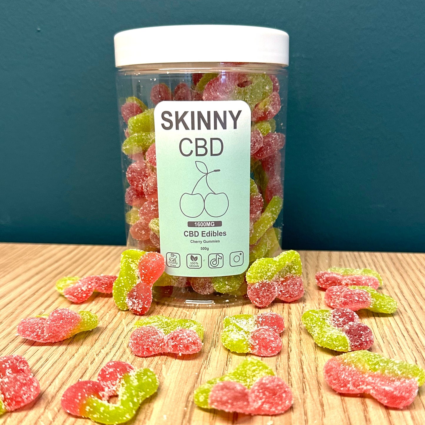 Skinny CBD Gummy Cherries (Large Jar)