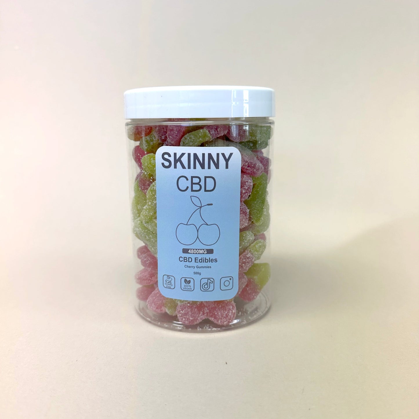 Skinny CBD Gummy Cherries (Large Jar)