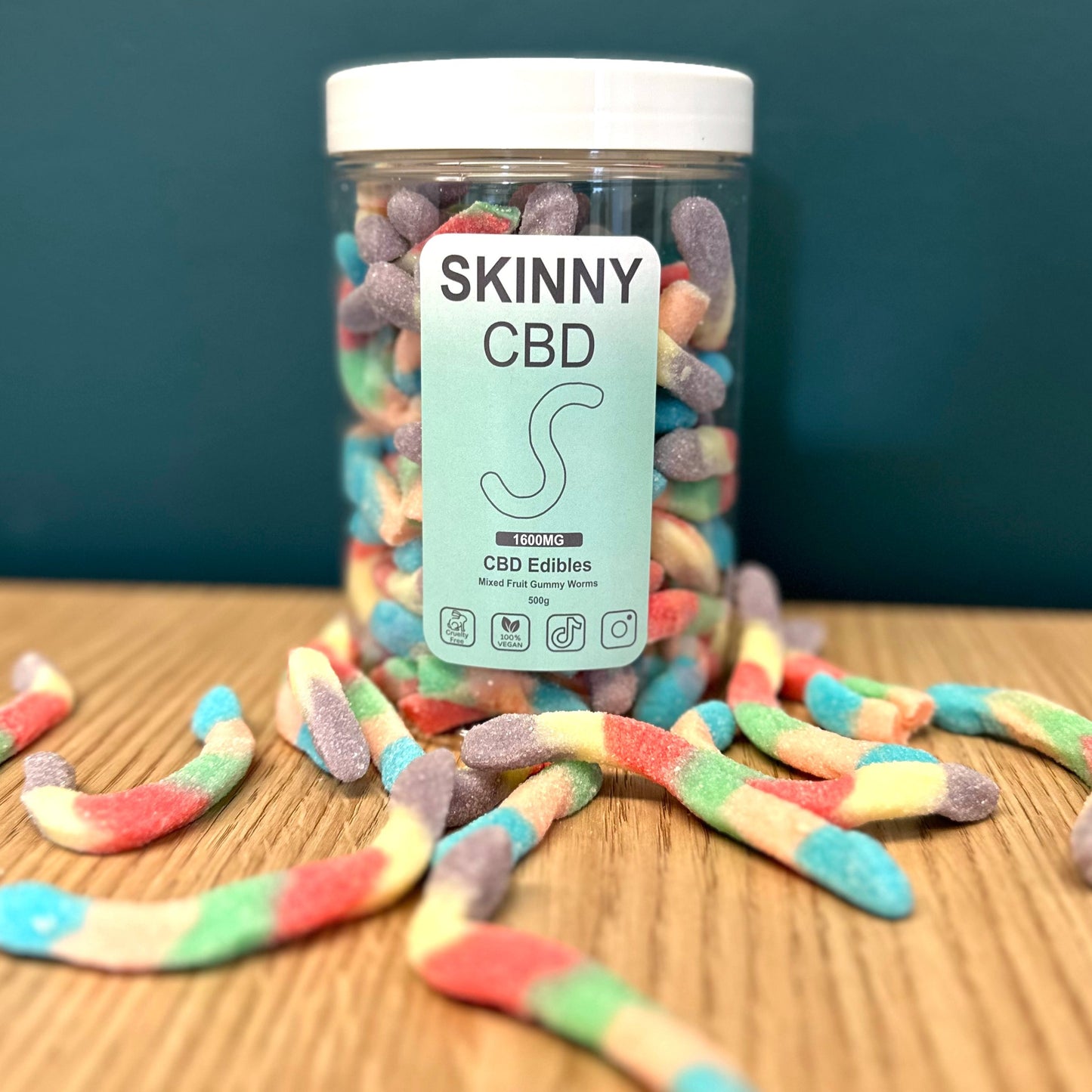 Skinny CBD Gummy Worms (Large Jar)